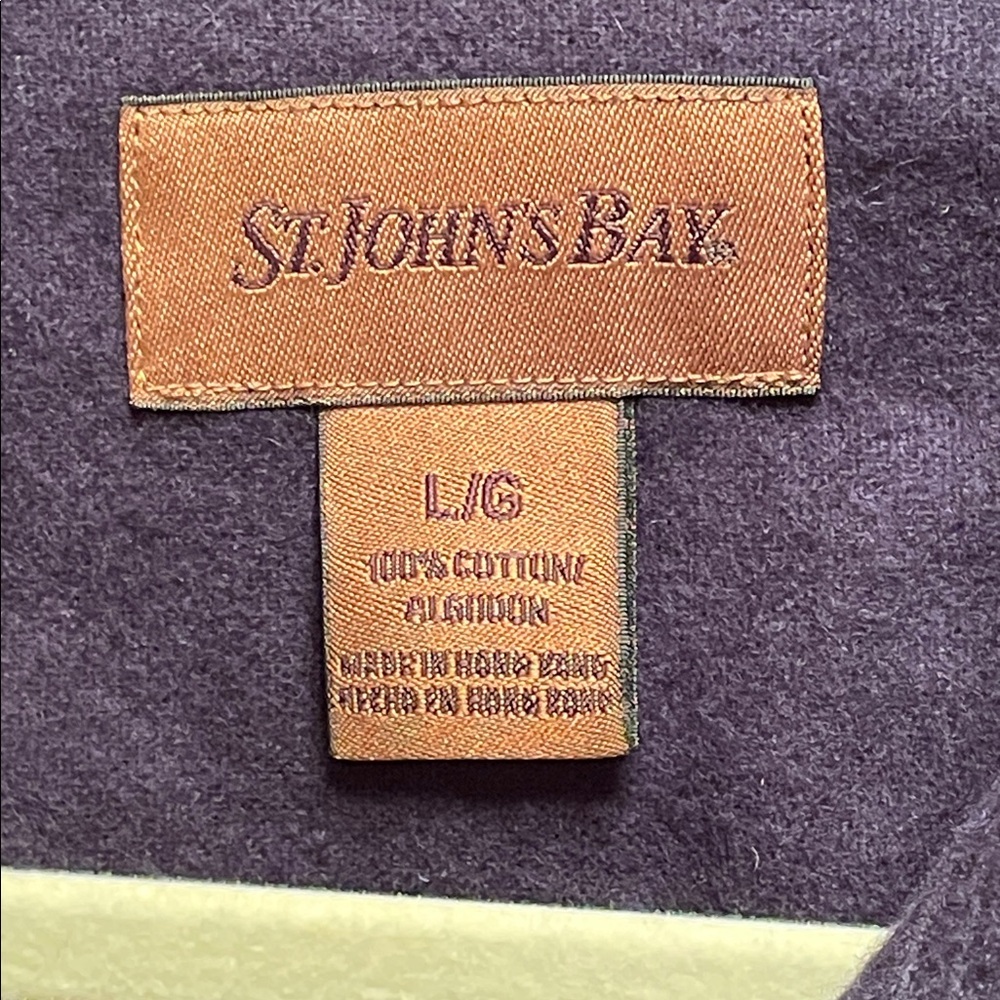 St. John's Bay Men’s Navy Blue Flannel Shirt Size L - Picture 4 of 5